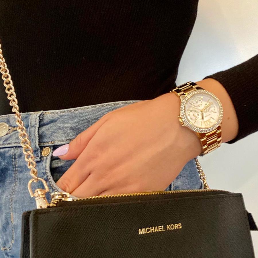 Buy Shop Michael Kors Mini Camille Chronograph White Dial Rose Gold Steel Strap Watch For Women - MK6844 USA Online