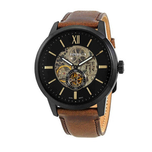 Buy Shop Fossil Townsman Automatic Black Dial Brown Leather Strap Watch for Men - ME3155 USA Online