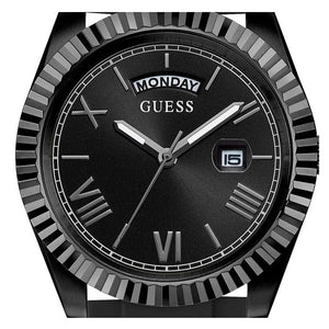 Guess Connoisseur Black Dial Black Silicone Strap Watch For Men - GW0335G1