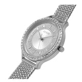Buy Shop Guess Soiree Diamonds Silver Dial Silver Mesh Bracelet Watch for Women - GW0402L1 USA Online