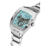 Buy Shop Guess Phoenix Multi Function Aqua Blue Dial Silver Steel Strap Watch for Men - GW0456G4 USA Online